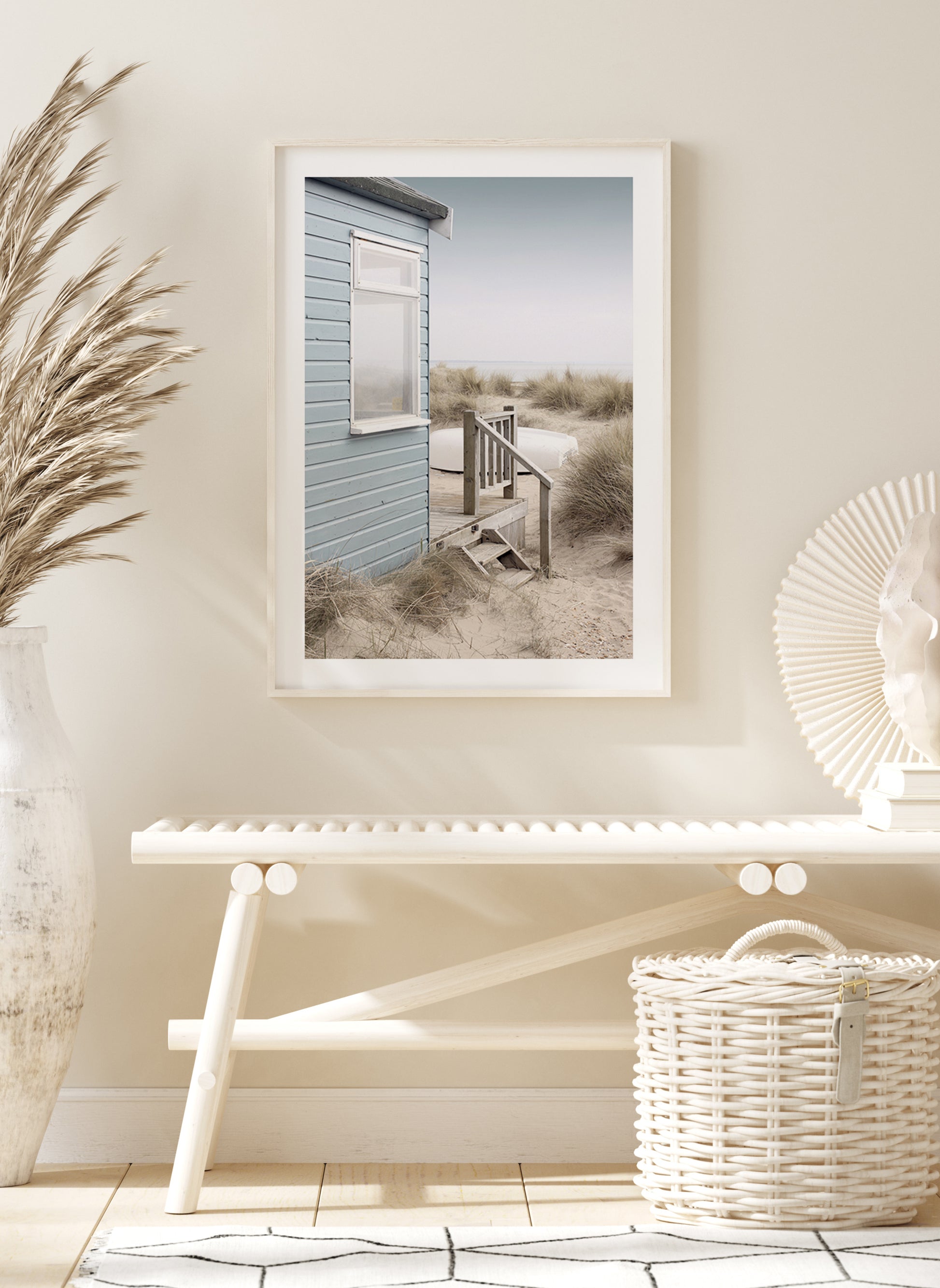 Beach Hut and Boat Poster - Posterbox.dk