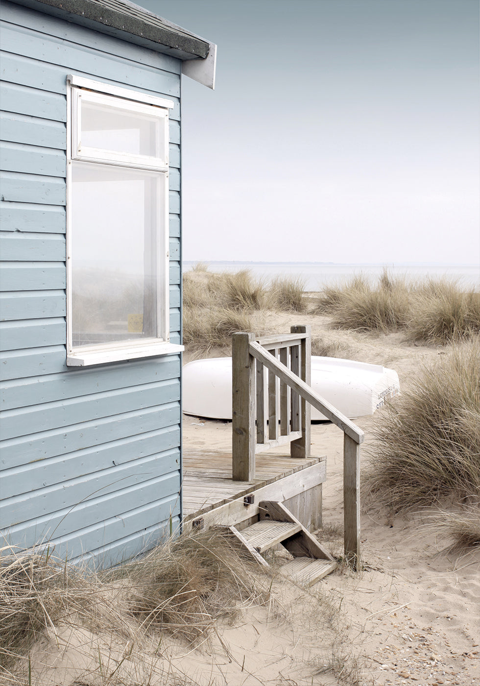 Beach Hut and Boat Poster - Posterbox.dk