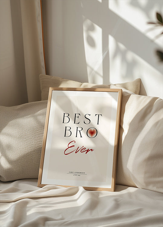 Best Bro Ever Personalized Poster - Posterbox.dk