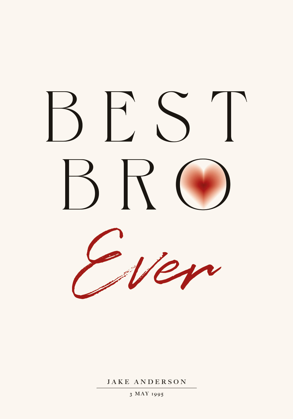 Best Bro Ever Personalized Poster - Posterbox.dk