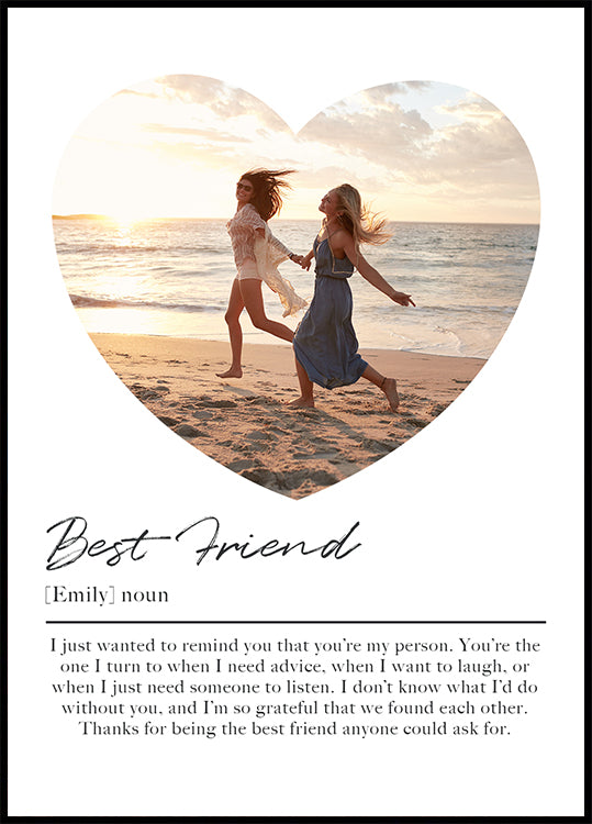 Best Friend, Personalized Photo and Message Poster - Posterbox.dk