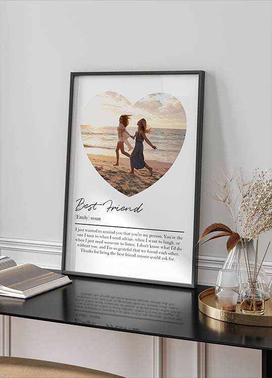 Best Friend, Personalized Photo and Message Poster - Posterbox.dk