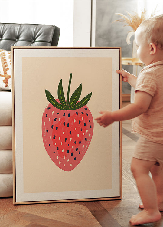 Big Happy Strawberry Poster - Posterbox.dk