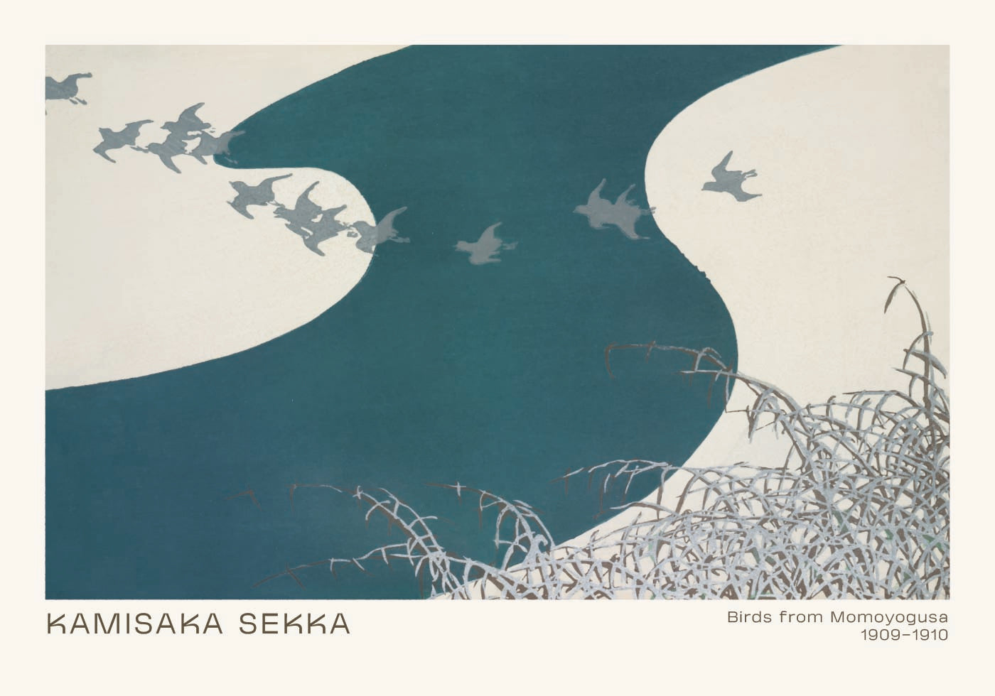 Birds from Momoyogusa, Japanese minimalist nature Poster - Posterbox.dk