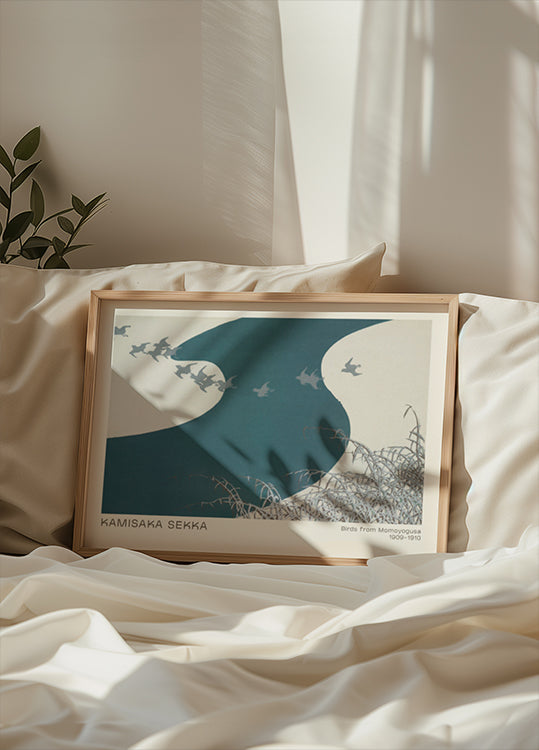 Birds from Momoyogusa, Japanese minimalist nature Poster - Posterbox.dk