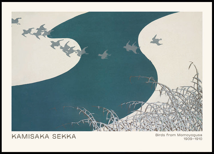Birds from Momoyogusa, Japanese minimalist nature Poster - Posterbox.dk