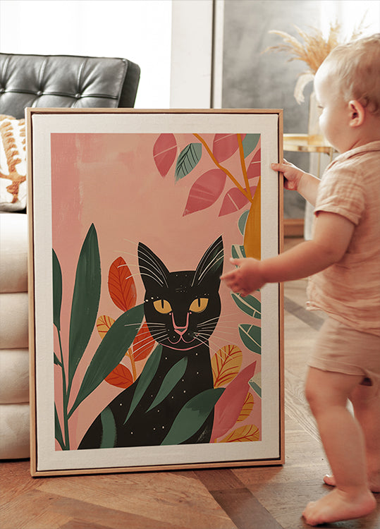 Black Cat in Jungle Poster - Posterbox.dk