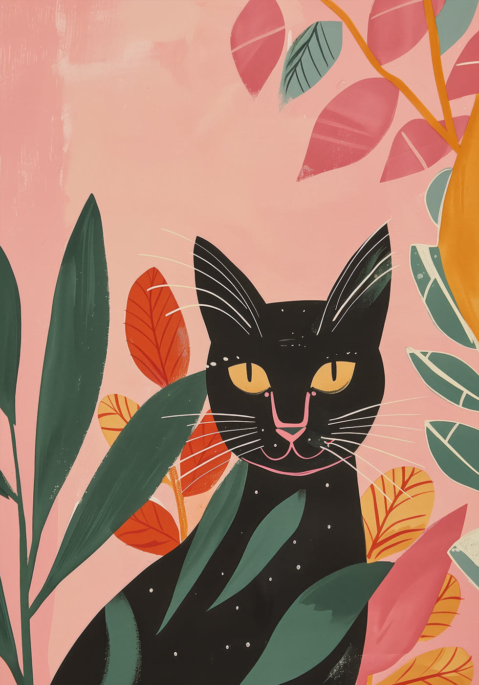 Black Cat in Jungle Poster - Posterbox.dk