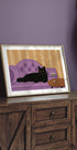 Black Cat with Martini Poster - Posterbox.dk