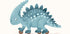 Blue Dinosaur on Wheels Poster - Posterbox.dk
