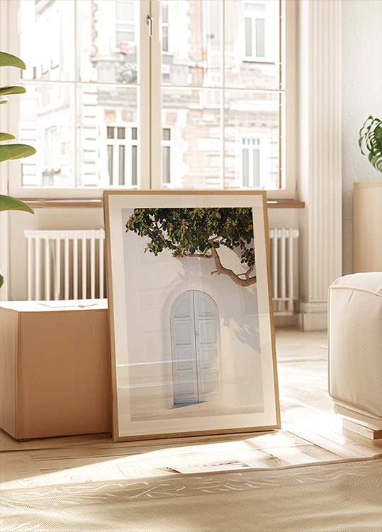 Blue Door, Mediterranean Architecture Poster - Posterbox.dk