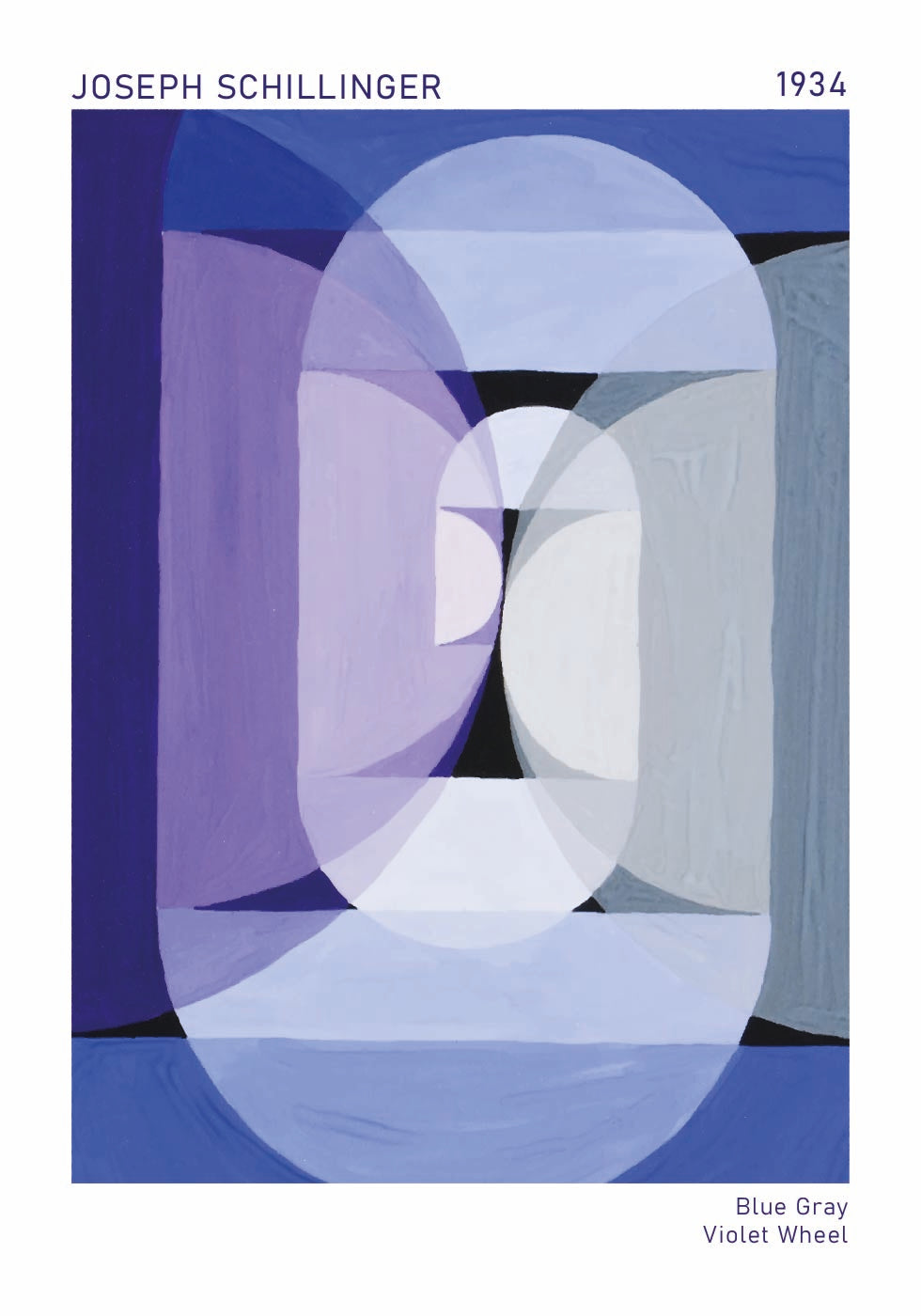 Blue Gray Violet Wheel, Joseph Schillinger Poster - Posterbox.dk