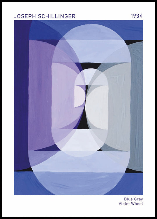 Blue Gray Violet Wheel, Joseph Schillinger Poster - Posterbox.dk
