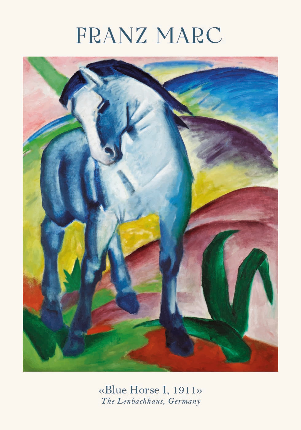 Blue Horse I, Franz Marc Poster - Posterbox.dk