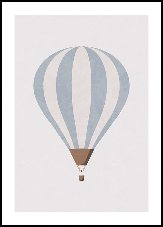 Blue Hot Air Balloon Poster - Posterbox.dk