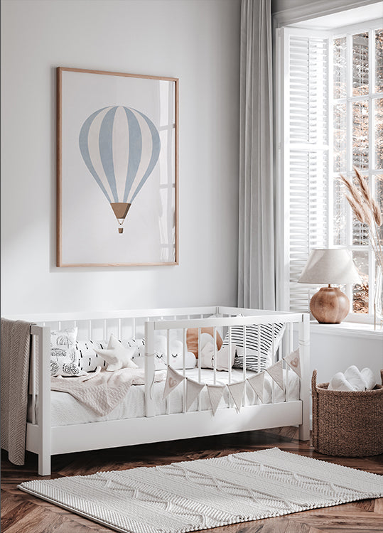 Blue Hot Air Balloon Poster - Posterbox.dk