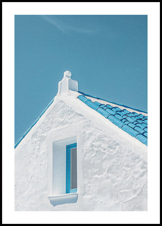 Blue Roof and White Walls Poster - Posterbox.dk
