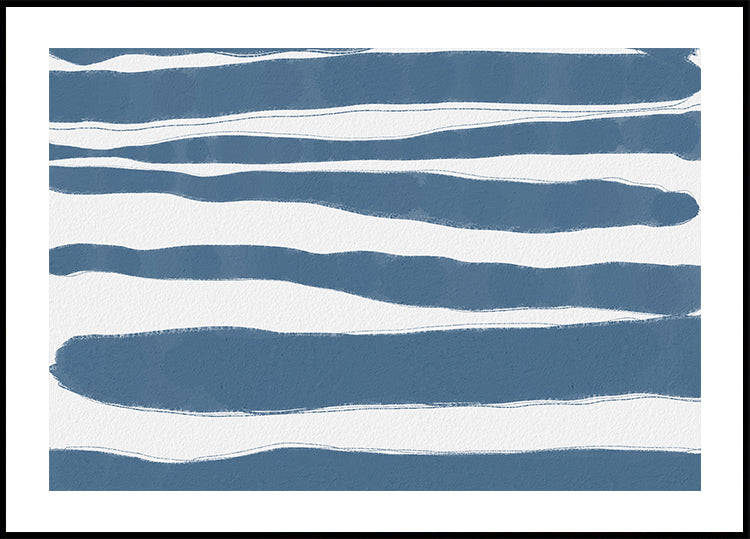 Blue Stripes, Nautical Abstract Pattern Poster - Posterbox.dk