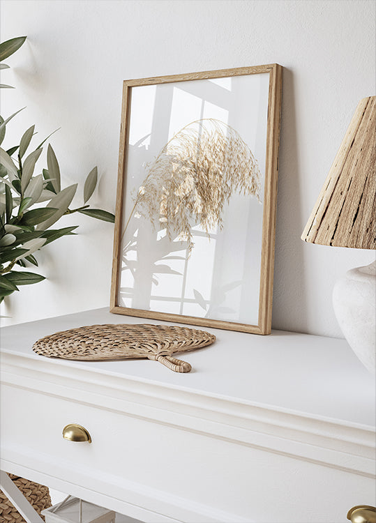 Boho Minimalist Dried Grass Poster - Posterbox.dk