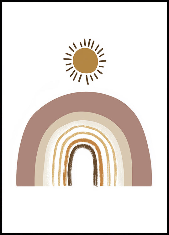 Boho Rainbow and Sun Poster - Posterbox.dk
