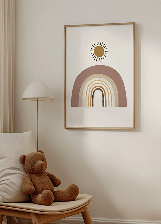 Boho Rainbow and Sun Poster - Posterbox.dk