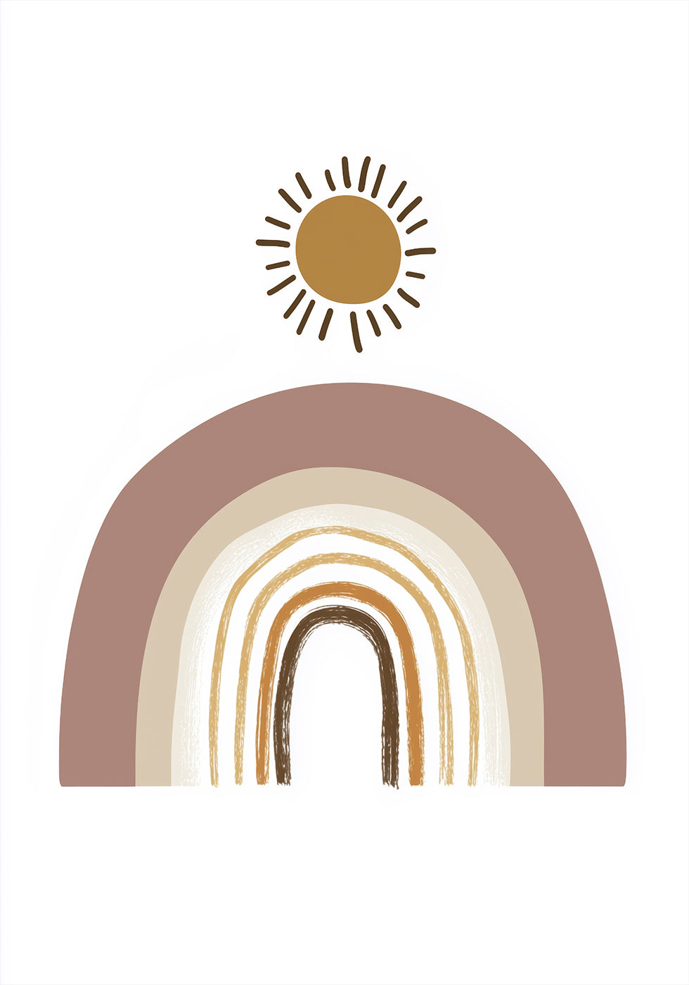 Boho Rainbow and Sun Poster - Posterbox.dk