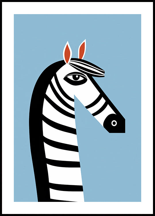 Bold Graphic Zebra Poster - Posterbox.dk