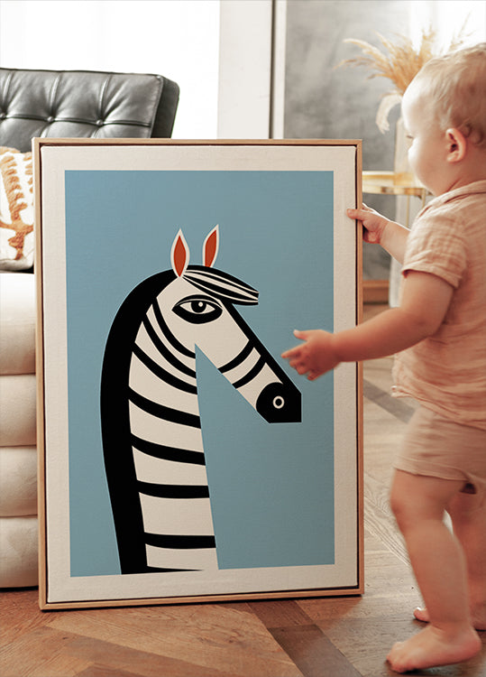 Bold Graphic Zebra Poster - Posterbox.dk