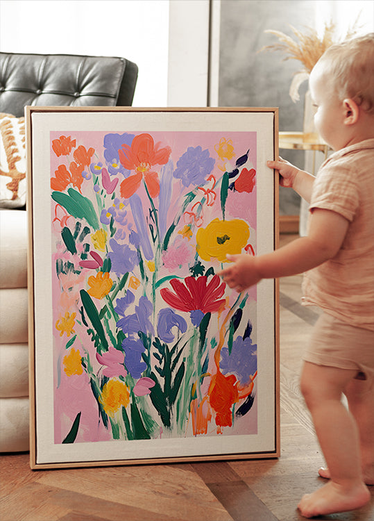 Bold Wildflower Bouquet Expressive Floral Poster - Posterbox.dk