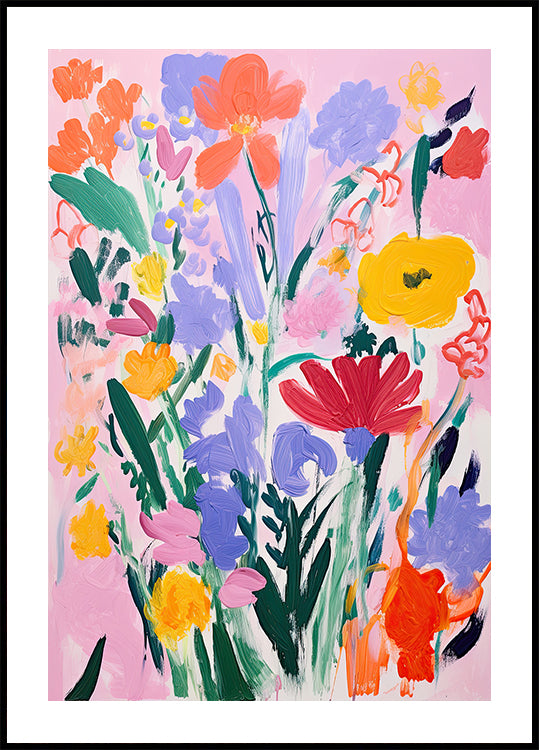 Bold Wildflower Bouquet Expressive Floral Poster - Posterbox.dk
