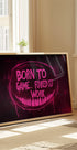 Born to Game Forced to Work Dark Neon Gaming Art Poster - Posterbox.dk