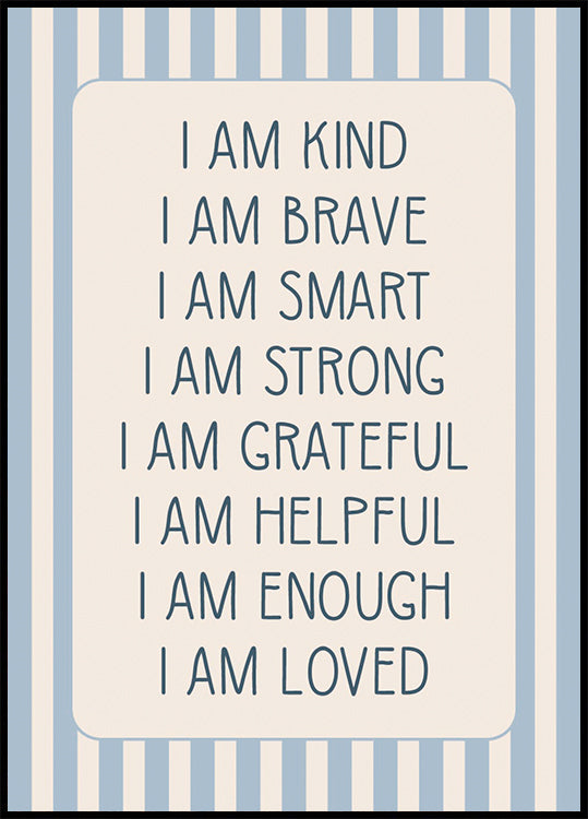 Boys Affirmations, Positive Self-Talk Poster - Posterbox.dk