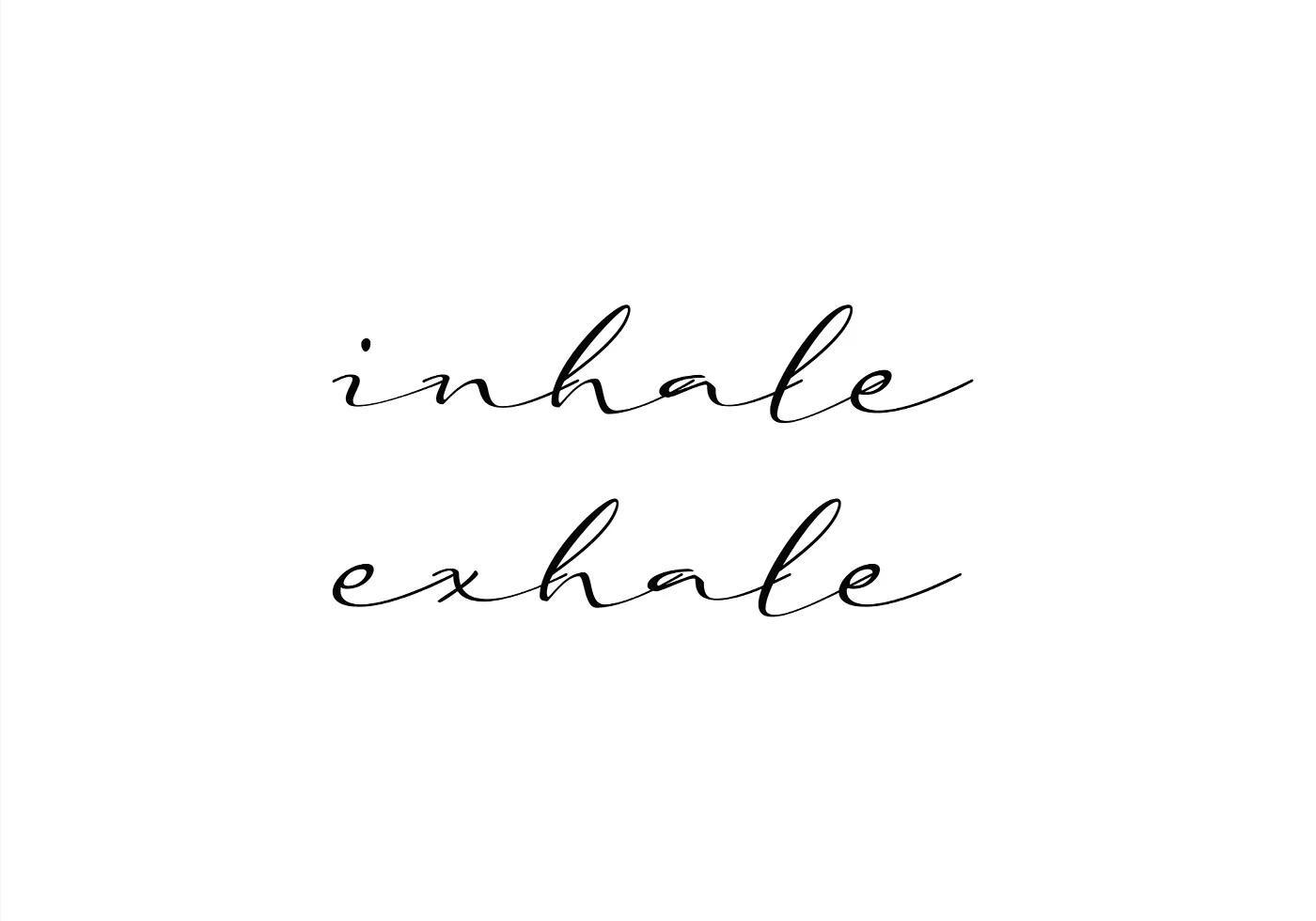 Breathe Easy: Inhale Exhale Minimalist Art Poster - Posterbox.dk