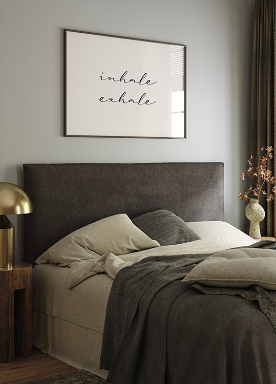 Breathe Easy: Inhale Exhale Minimalist Art Poster - Posterbox.dk