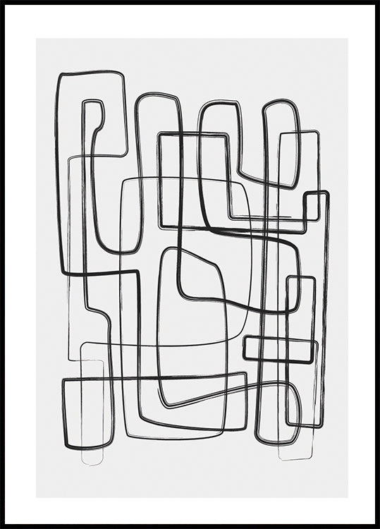 Brushed Lines Abstract No2 Poster - Posterbox.dk