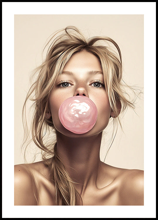 Bubble Gum Pop Portrait Poster - Posterbox.dk