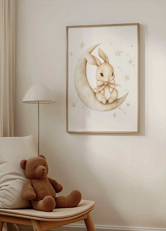 Bunny on the Moon Poster - Posterbox.dk