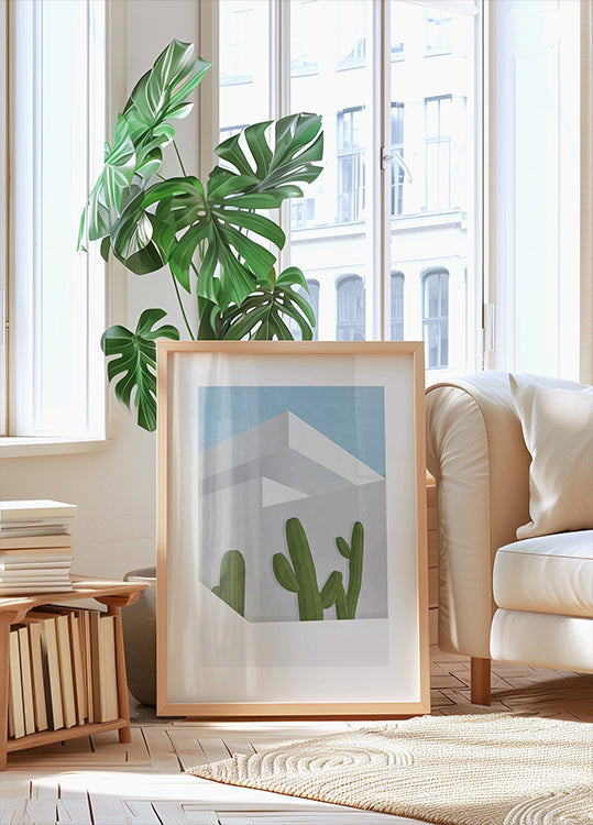 Cactus Shadows, Modern Desert Architecture Plakat - Posterbox