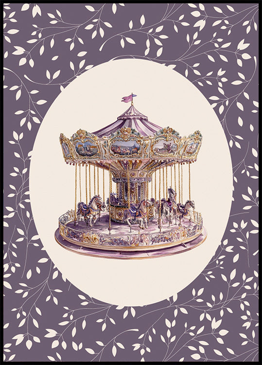 Carousel, Vintage Merry-Go-Round Poster - Posterbox.dk