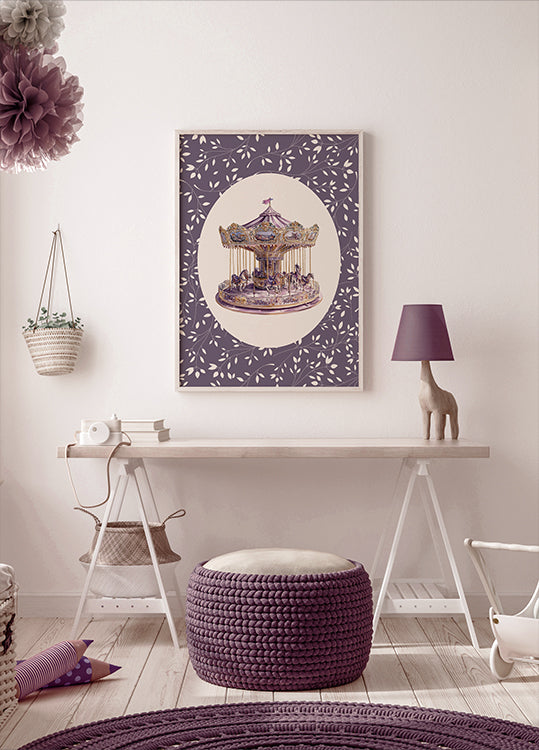 Carousel, Vintage Merry-Go-Round Poster - Posterbox.dk