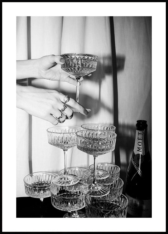 Champagne Glasses Print Poster - Posterbox.dk