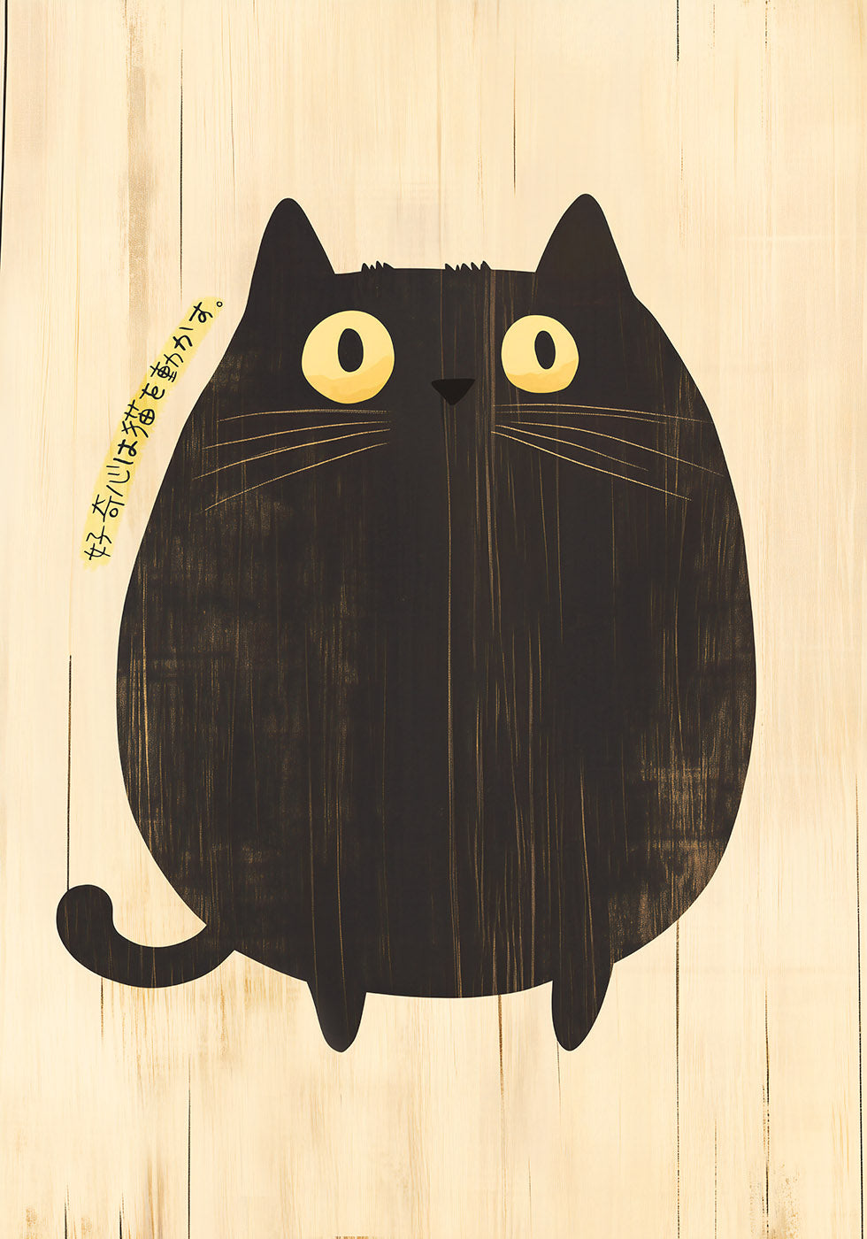 Chubby Cat Curiosity, Whimsical Feline Art Poster - Posterbox.dk