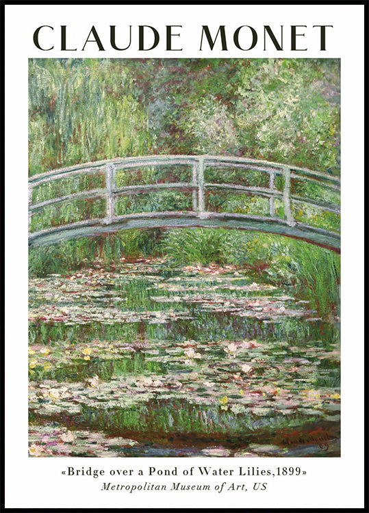 Claude Monet - Bridge over a Pond of Water Lilies Poster - Posterbox.dk
