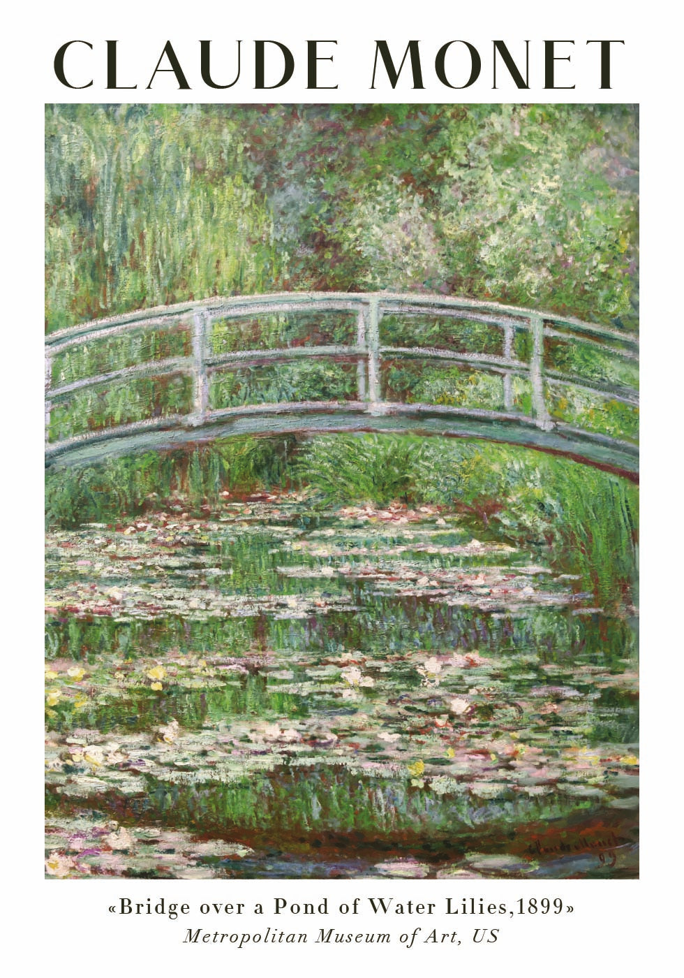 Claude Monet - Bridge over a Pond of Water Lilies Poster - Posterbox.dk