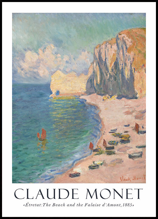 Claude Monet - Étretat, The Beach and the Falaise d'Amont Poster - Posterbox.dk