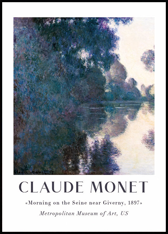 Claude Monet - Morning on the Seine near Giverny Poster - Posterbox.dk