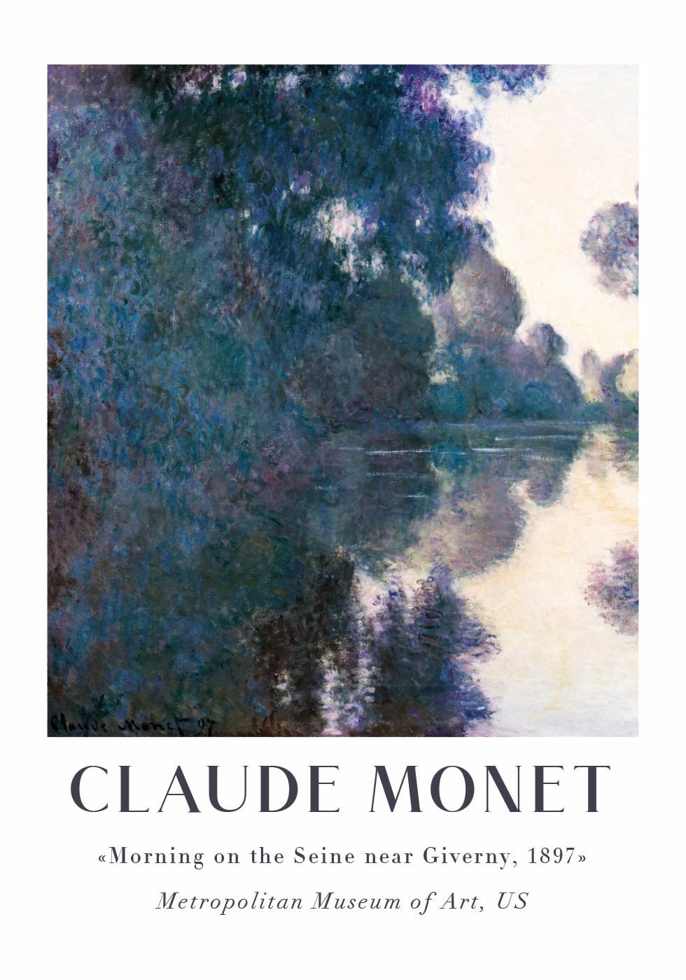 Claude Monet - Morning on the Seine near Giverny Poster - Posterbox.dk