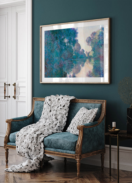 Claude Monet - Morning on the Seine near Giverny Poster - Posterbox.dk