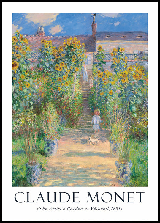 Claude Monet The Artist's Garden at Vétheuil Poster - Posterbox.dk