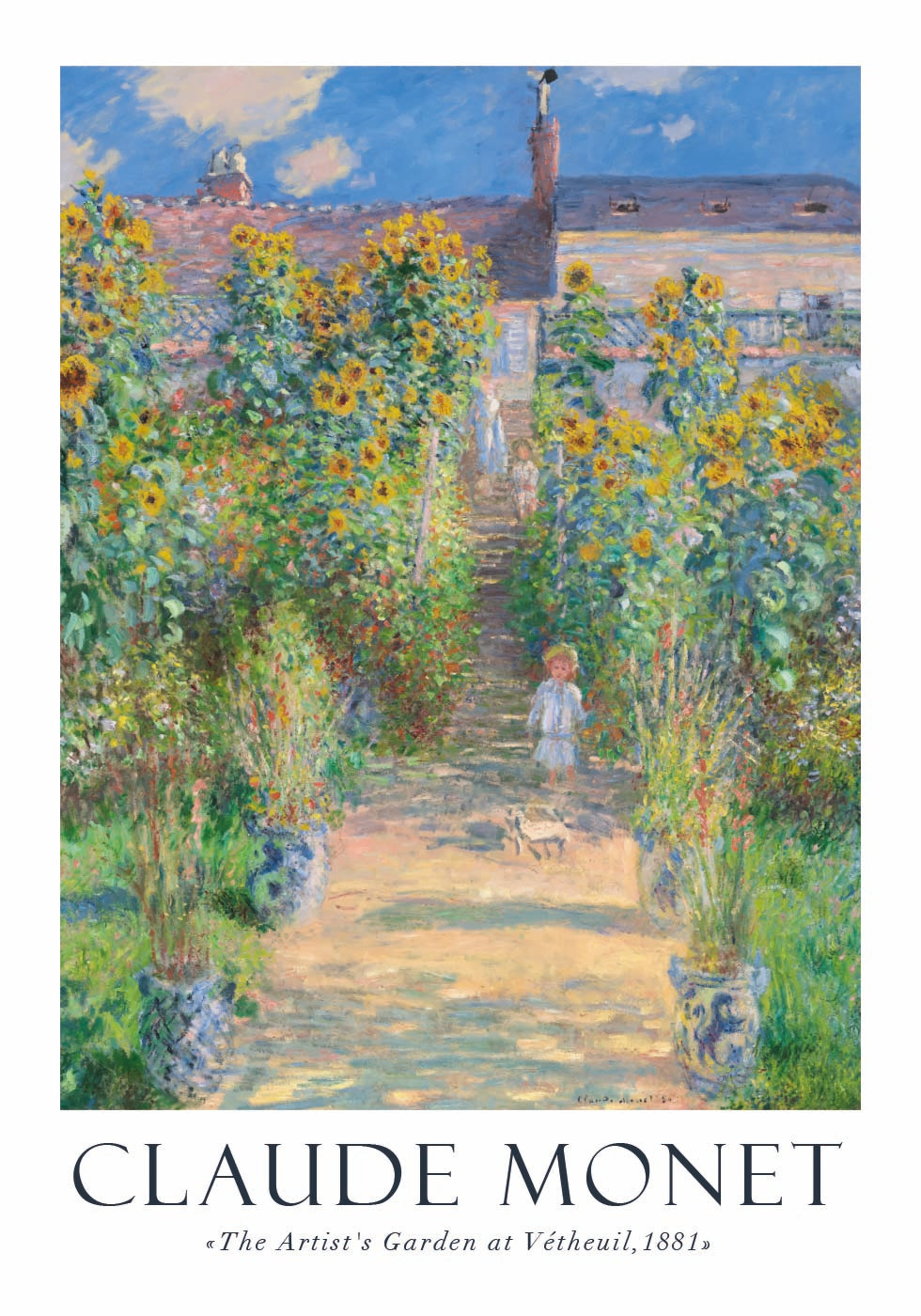 Claude Monet The Artist's Garden at Vétheuil Poster - Posterbox.dk